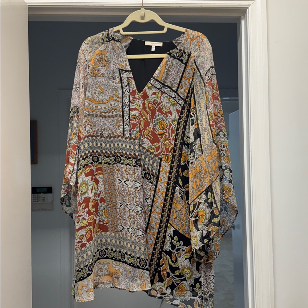 Bohemian Patchwork V neck Tunic dress